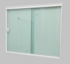 Janela de Correr 2 Folhas Incolor  1,00 X 1,00 Com Bate Fecha Fosco
