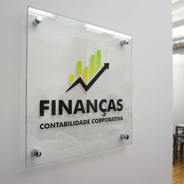 Placa de Vidro Incolor 8mm 1100 X 800mm + 4 Prolongadores