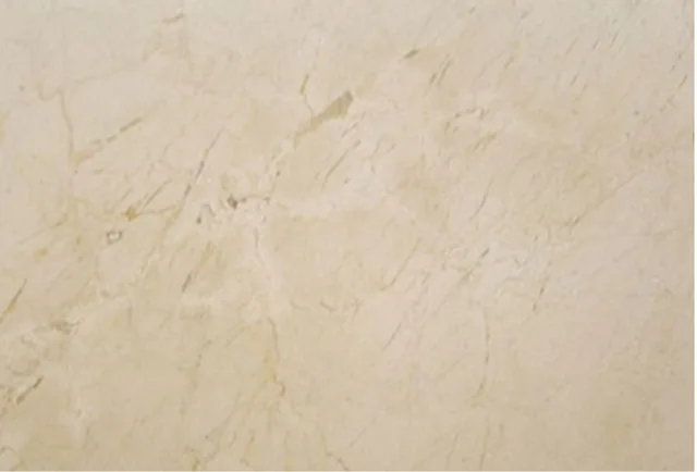 Amostra de mármore Crema Marfil, bege-creme com veios finos